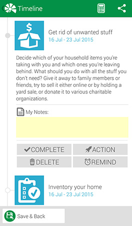 Move Advisor Moving Timeline