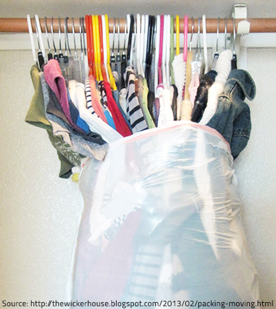 Bags are your best solution when moving without boxes.