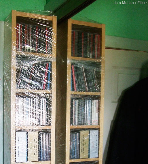 Stretch wrap can secure furniture doors and drawers and keep items safely contained.