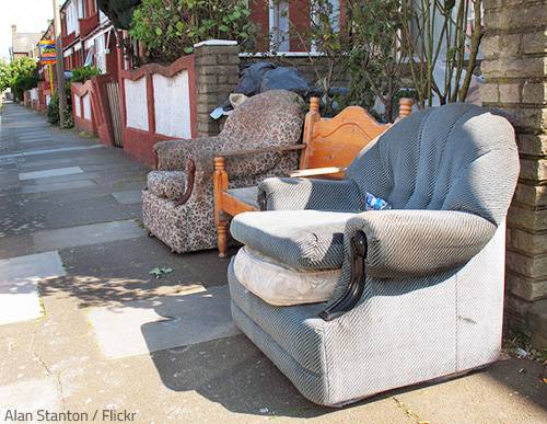 Find a way to properly dispose of furniture when moving.