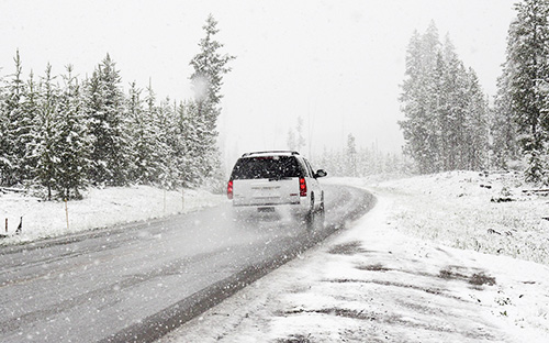 Driving across country in winter is quite a challenge.