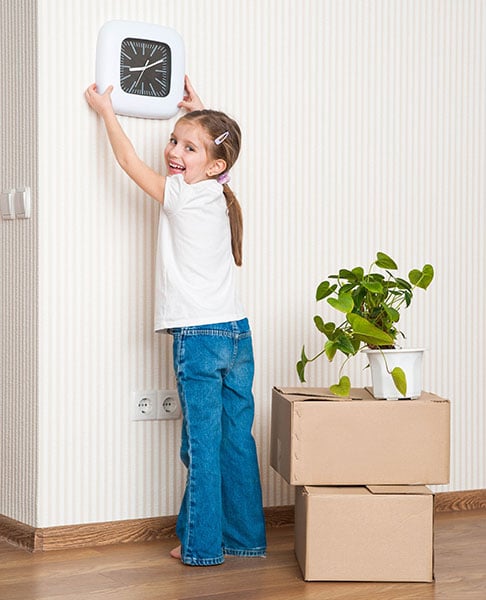 Older kids can help you unpack fast after moving.