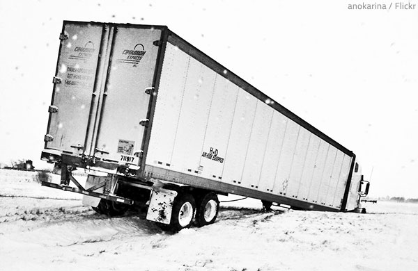 Moving in snowy weather is very risky.