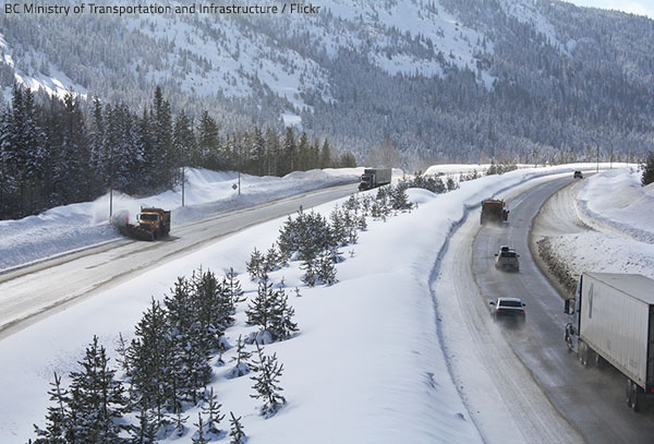 Stick to safe routes when moving in the snow.