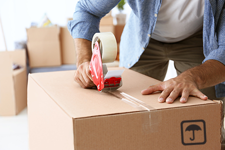 Pack your items safely for moving in the rain.
