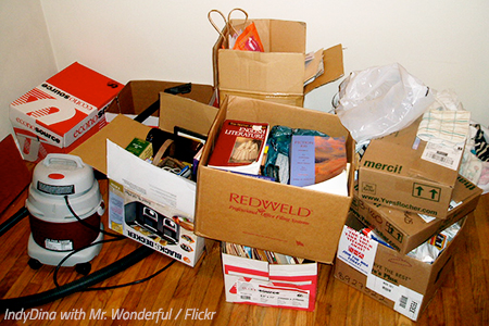 Using free cardboard boxes