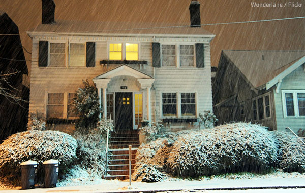 Make sure you have heat and light in your new home when moving in the snow.